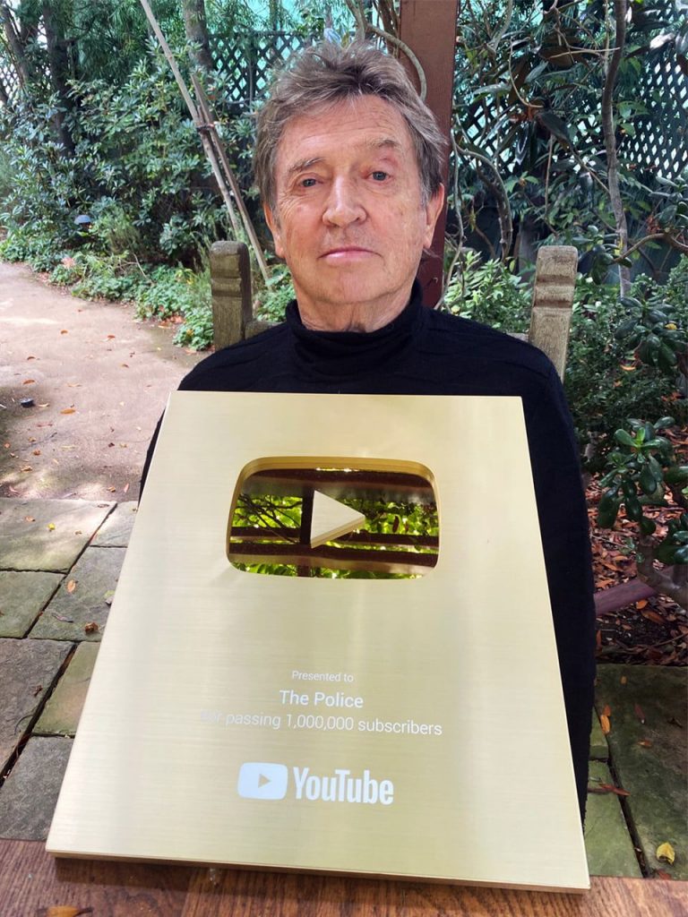 Andy Summers with The Police’s 1M YouTube Subscribers Award